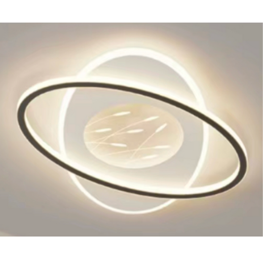 LED CHANDIER s dálkovým ovládáním Nero Orbit, 125W, oválný, chladný/horký/neutrální světlo, nestabilní, černá