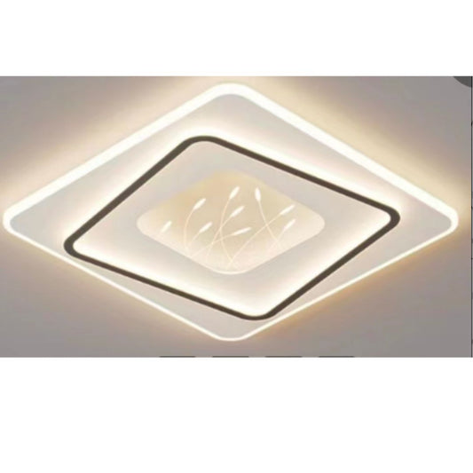 LED lustr s geometrickou linií s dálkovým ovládáním, 125W, 2 čtverce, studené/horké/neutrální světlo, nestabilní, černé