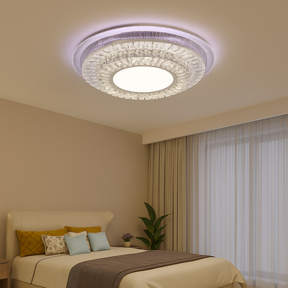 LED CHANDIER s dálkovým ovládáním Miralux Krysola, 96W, studené/horké/rgb světlo, černá, černá