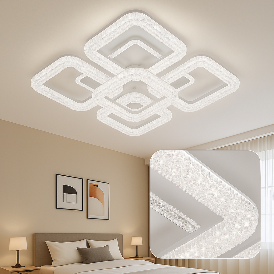 Astrid LED lustr s dálkovým ovládáním, 114W, stmívatelný, bílý