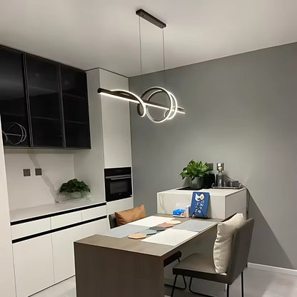LED lustr zavěšený dálkovým ovládáním stuhy, 66W, nastavitelnou výškou, chlad/horké/neutrální světlo, nestabilní, černé