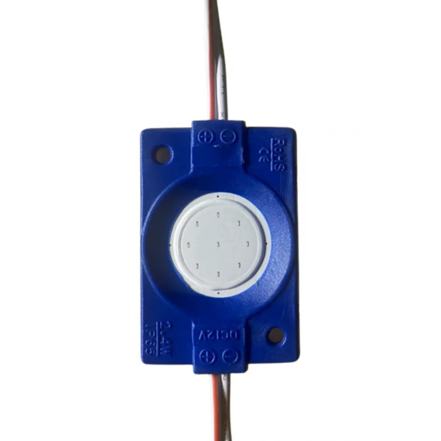 LED Cob Mod 9 LEDS 2.4W, Blue, IP65, 12V