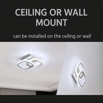 VERTEX Matrix LED lustr, překrývající se diamanty, kovové rámy, 11W, 2 diamanty, studené/teplé/neutrální světlo 3000K/4000K/6000K, bílá