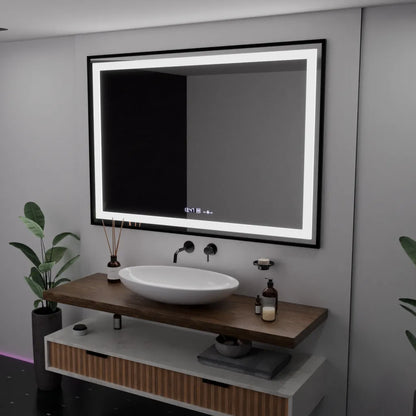 Mirror LED obdélníkový 100x70cm Verite Maje je noir Motion Glow Marcello System Postižení a teploměr dimable