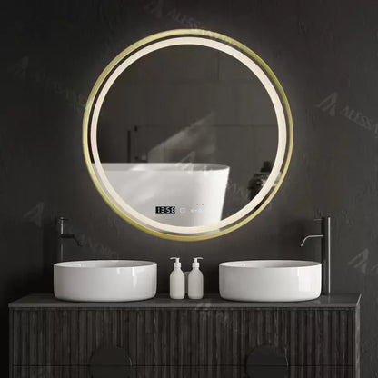 60 cm Celest Royale Gold Motionglow Marcellow Mirror Mercello Clock Defrost & Dimable teploměr