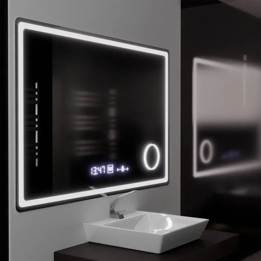 Zrcadlo LED obdélníkový 120x80cm Souverain Motionglow Marcello Desiclatic Clock System & Dimable Cosmetic Terometer