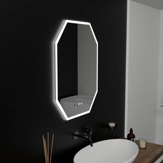 Mirror LED polygon 60x80cm hexaluce senzor pohybu pohybování Marcello dimable clock dezonční systém