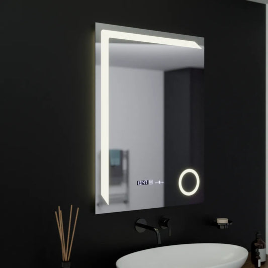 Zrcadlo LED obdélníkový 60x80cm Precision Motionglow Marcello Systémové postižení a teploměr z koamimického skla