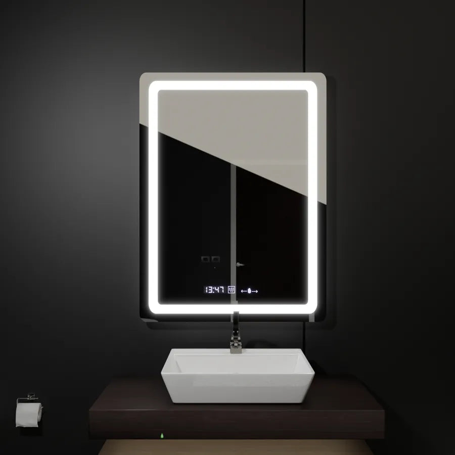 Obdélníkový LED zrcadlo 60x80 cm Motionglow Sensor Marcellow Wizz System odmrazování hodin a dimable teploměr