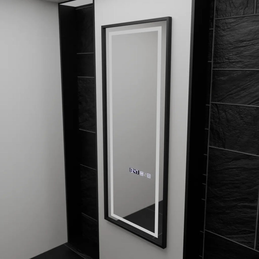 Mirror LED Rectangula 60x150cm Senzor Sensor Radar Marcello Clock DeFrost & Dimable teploměr