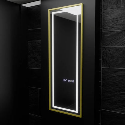 Zrcadlo LED obdélníkový 45x140cm Elena Marcello Sensor Radar System Dezoringové hodiny a dimable teploměr