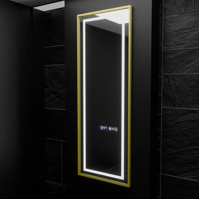 Zrcadlo LED obdélníkový 45x140cm Elena Marcello Sensor Radar System Dezoringové hodiny a dimable teploměr