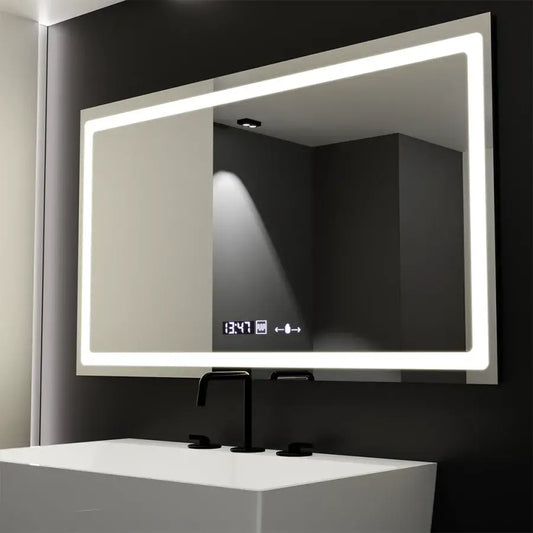 Obdélníkové LED zrcadlo 120x70cm Radiant Motionglow Sensor Marcello Clock Defrition System & Dimable teploměr