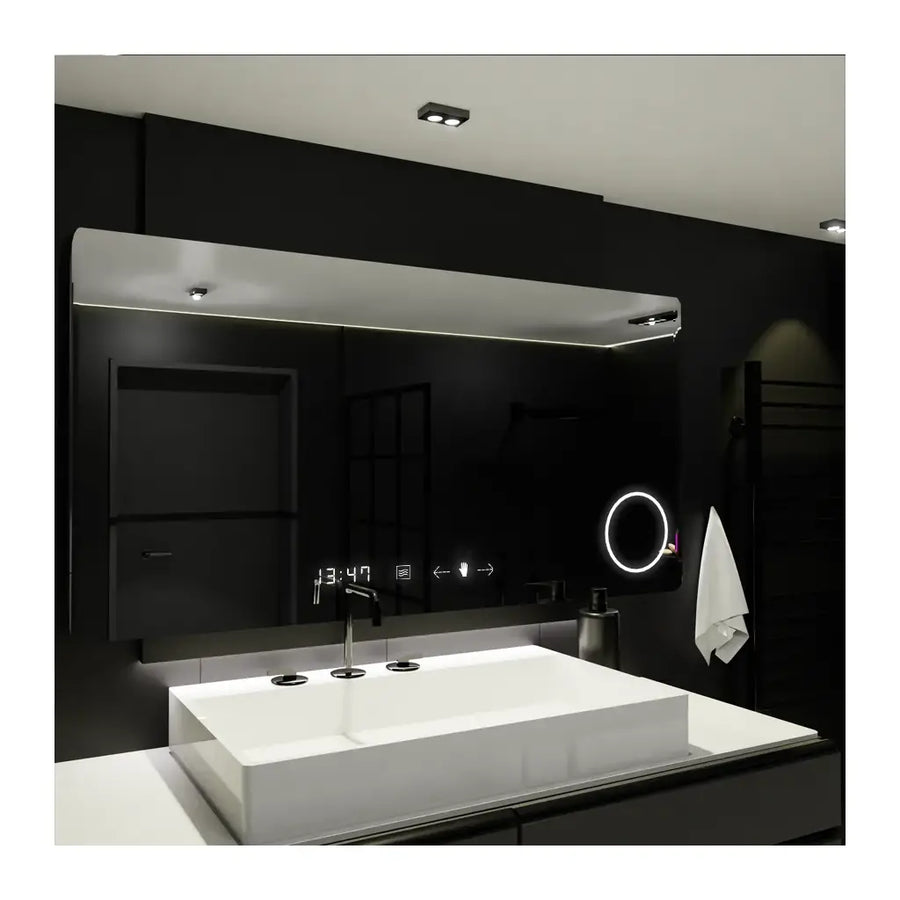 Zrcadlo LED obdélníkový 100x60 cm Celeste Motionglow Marcello demontážní hodiny odmrazování systému termometr