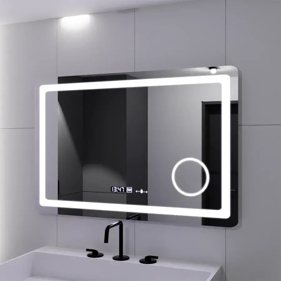 Zrcadlo LED obdélníkový 90x60cm Souverain Motionglow Marcello Desical Clock Defrosting System