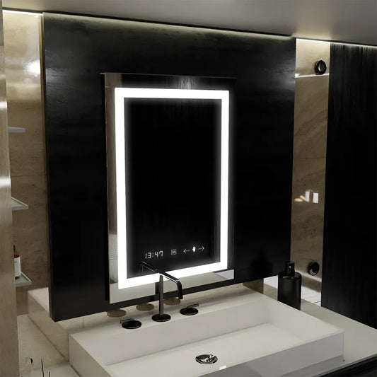 Obdélníkový LED zrcadlo 60x80cm Verite Motionglow Marcellow Dimable Clock System