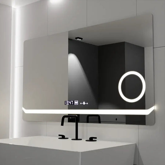Mirror LED obdélníkový 80x60cm Definice Motiongllow Marcello Demontling CLOCK SYSTÉM
