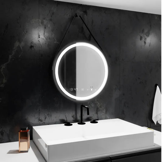 Mirror LED ROUND 50CM Celesti Majesti Noir Euple Motionglow Marcello Dimable Hodin Defrition System