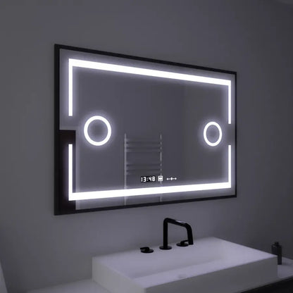 Obdélníkový LED zrcadlo 120x80cm Senzor Motionglow Sensor Marcello Desiclant Clock Defrosting System