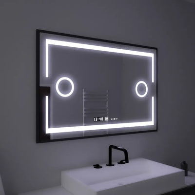 Obdélníkový LED zrcadlo 120x80cm Senzor Motionglow Sensor Marcello Desiclant Clock Defrosting System