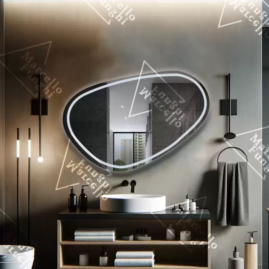 Mirror LED LED dotykový dissegno Defrition System 80x45 cm Marcello Funghi Collection