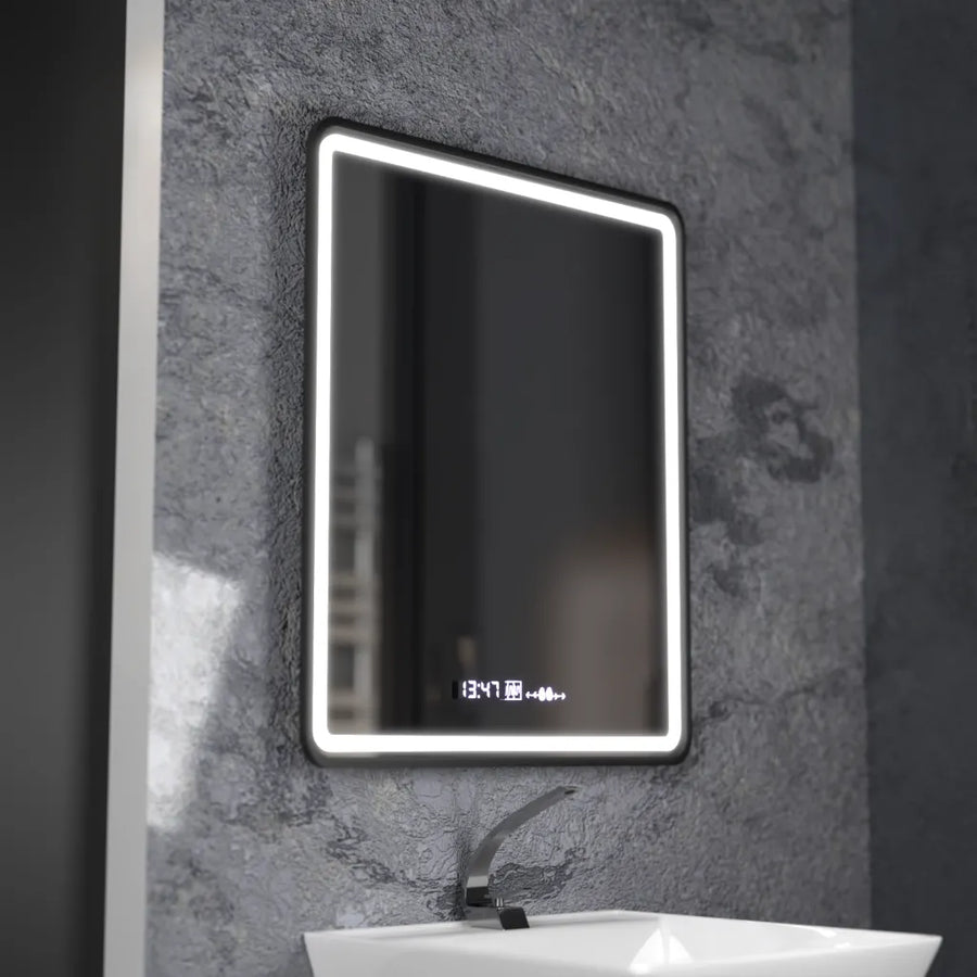 Mirror LED Touch Favola System rozmrazování hodin Neagra a teplota 75x90 cm Marcello Funghi Collection