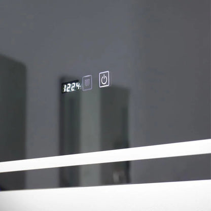 Obdélníkové LED zrcadlo 70x90cm EDGE Touch Demister System, černý rám