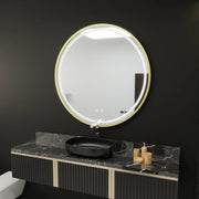 Mirror LED ROUND 70 cm Touch Glanz System DeFrost RAMA ROSE GOLD BRUDGED