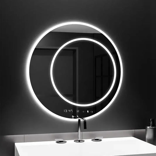 Kulaté LED zrcadlo, 60 cm, July Touch Marcello, Demister System, Hodiny & Teploměr, Stmívatelné