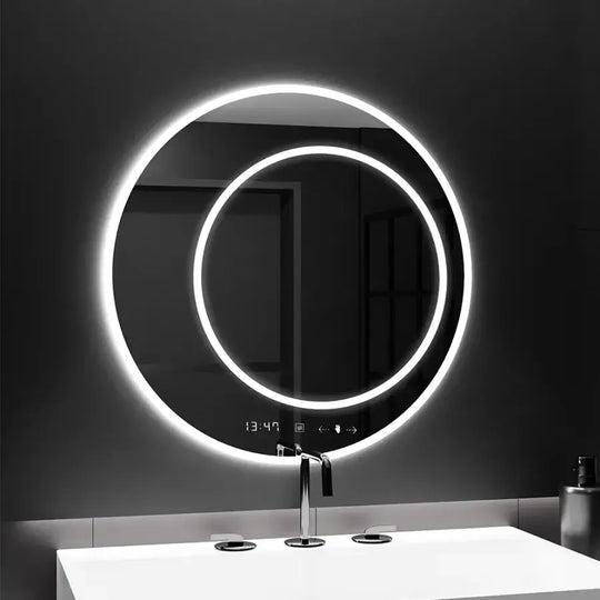 Kulaté LED zrcadlo, 60 cm, July Touch Marcello, Systém odmlžování, Hodiny a teploměr, Dimabila Zrcadla Marcello Výchozí název Alessandro Design