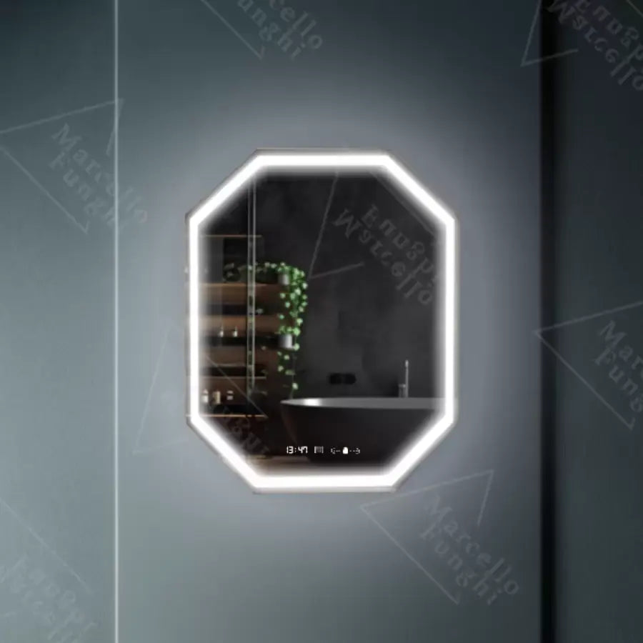 Mirror LED polygon 60x80cm ralya senzor pohybového pohybu systémové postižení a teploměr dimable