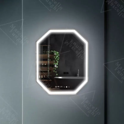 Mirror LED polygon 60x80cm ralya senzor pohybového pohybu systémové postižení a teploměr dimable