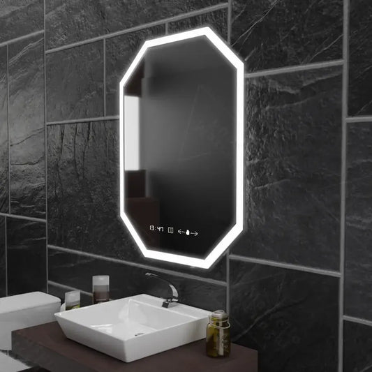 Mirror LED polygon 60x80cm ralya senzor pohybového pohybu systémové postižení a teploměr dimable