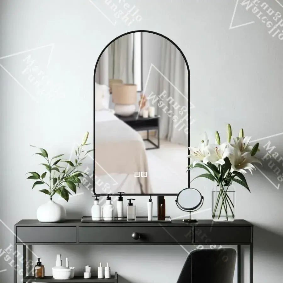 Mirror LED Touch Renya Defrition System Black Frame 60x80 cm Marcello Funghi Collection