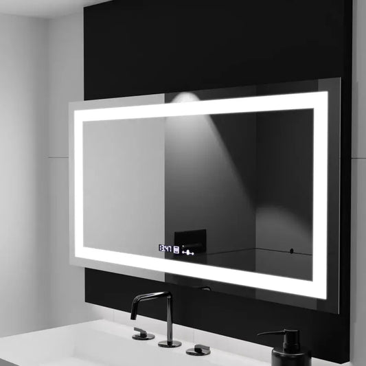 Zrcadlo LED obdélníkový 160x80cm Verite Motionglow Marcello Clock Defrition System & Dimable teploměr