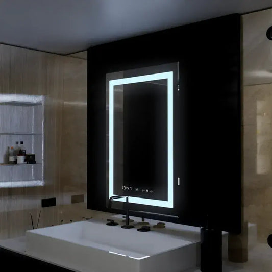 Obdélníkový LED zrcadlo 75x90cm Verite Motionglow Marcello Dimable Hodin Defrition System