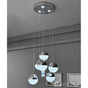 LED Jeremias pendului s dálkovým ovládáním, 63W, 2,4 GHz, dimable, kov, chrome