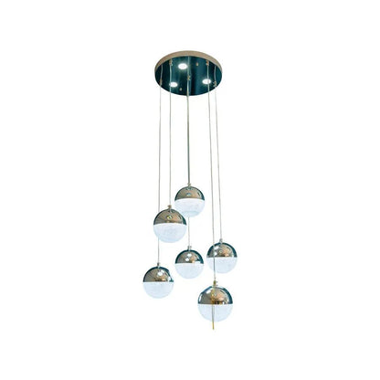 LED Jeremias pendului s dálkovým ovládáním, 63W, 2,4 GHz, dimable, kov, chrome