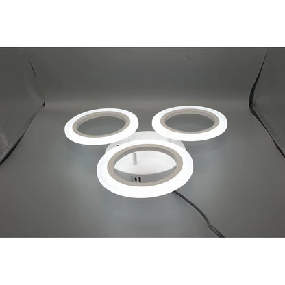 LED LED LED Crina, 24W, 3 kruhy, neutrální světlo, bílá