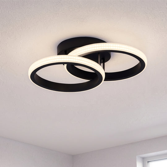 LED lustr VERTEX CIRCULA 21W, 2 kruhy, kovové rámy, studené/teplé/neutrální světlo 3000K/4000K/6000K, černá, kovové LED lustry Výchozí název Alessandro Design