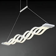 LED lustr zavěšený vlnovým dálkovým ovládáním, 105W, nastavitelnou výškou, chlad/horké/neutrální světlo, sedmikráska, bílá
