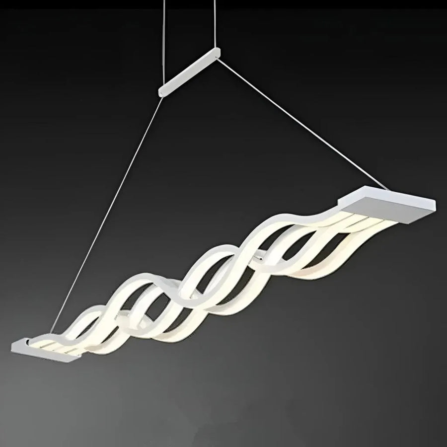LED lustr zavěšený vlnovým dálkovým ovládáním, 105W, nastavitelnou výškou, chlad/horké/neutrální světlo, sedmikráska, bílá