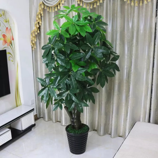 Umělá rostlina The Lucky Tree (Pachira Aquatica), bez hrnců, 150 cm zelená