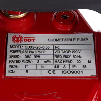 Ponorné čerpadlo DDT QDX20 550W Red Black
