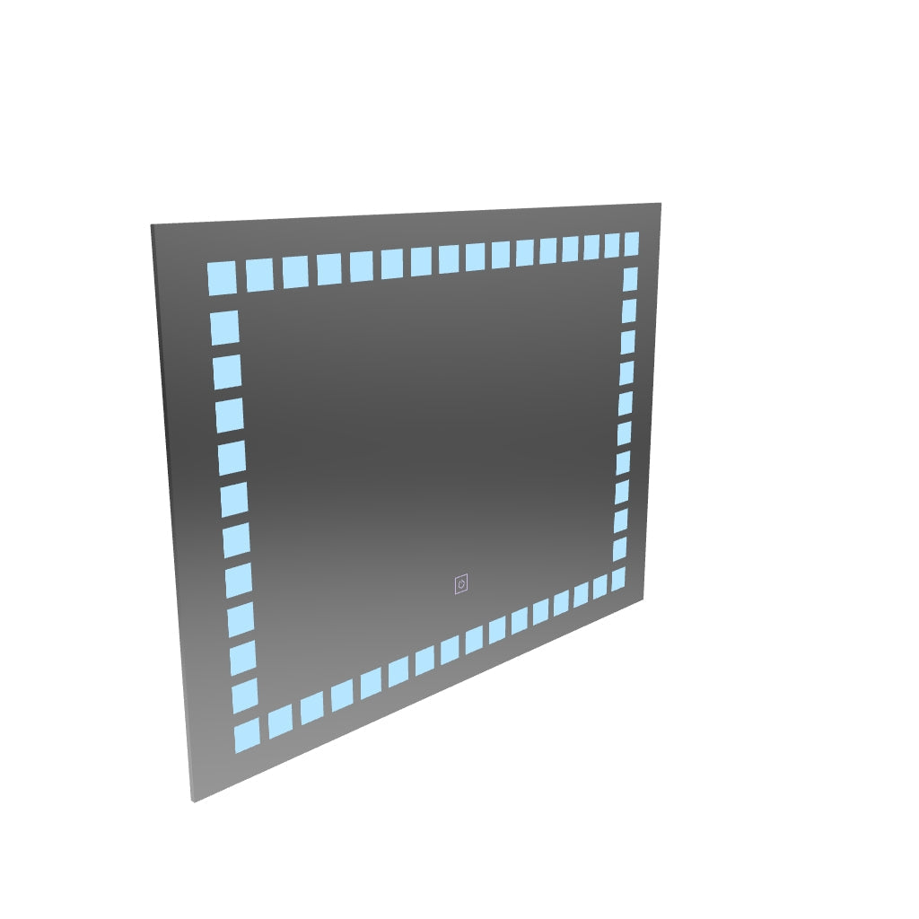 Zrcadlo LED obdélníkový 80x60cm mřížka světla Základní dotek