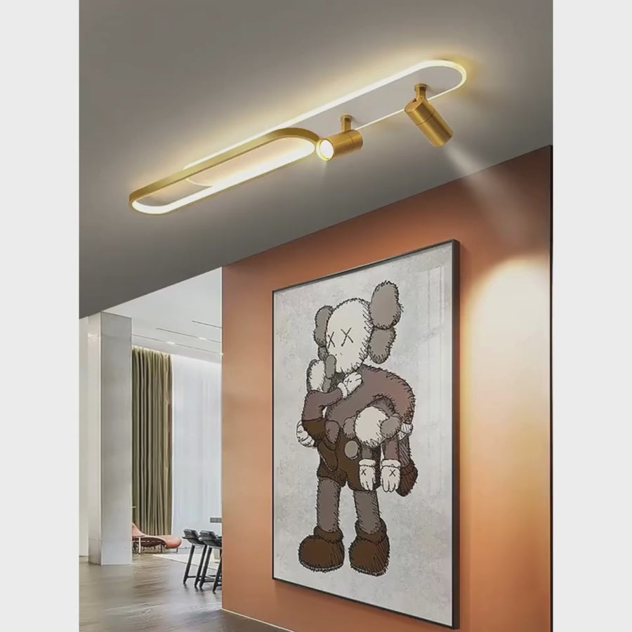 LED LED LED FILBERTO, 69 W, studené/teplé světlo/neutrální nastavitelný akrylový projektor a bílý a zlatý kov