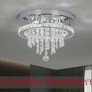 Kulatý alberský LED CHANDIER, 20W, studené/horké/neutrální světlo, krystal, lesklý chrom