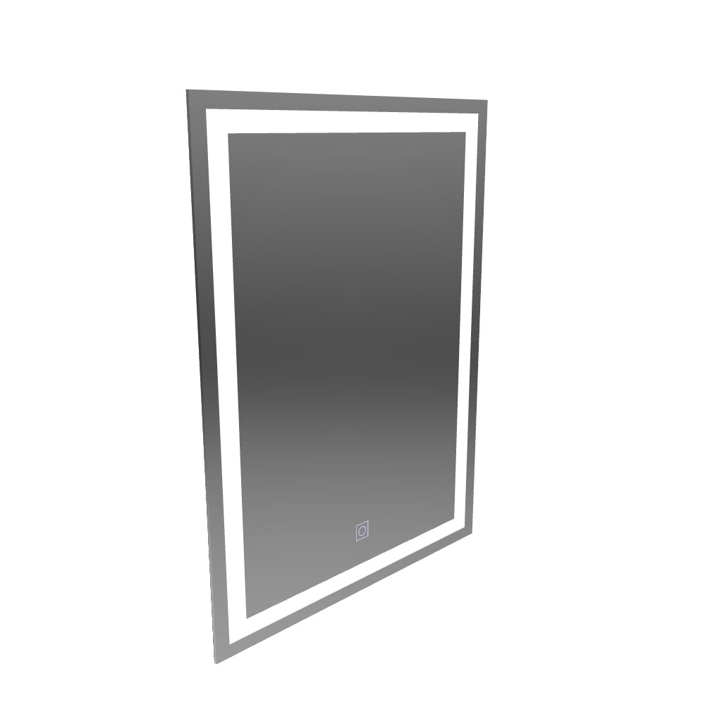 Obdélníkový LED zrcadlo 60x80cm rám Základní dotek