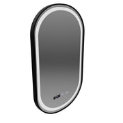 LED zrcadlo Helmut Senzor odmlžování, hodiny a teplota 50x90 cm černý rám broušený Marcello Funghi