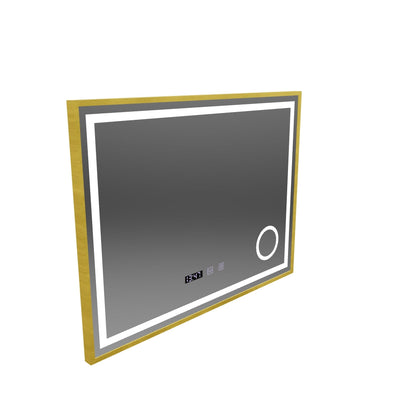 Mirror LED Touch Rolf Rolf Systems, hodiny a teplota 80x60 cm Golden Ramahed Cosmetics Lup